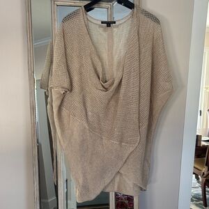 White House Black Market Tan Knit Poncho